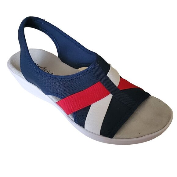 Easy Spirit Dark Blue Maize Stretch Slingback Sandals, Woman's Sandals - Picture 1 of 4